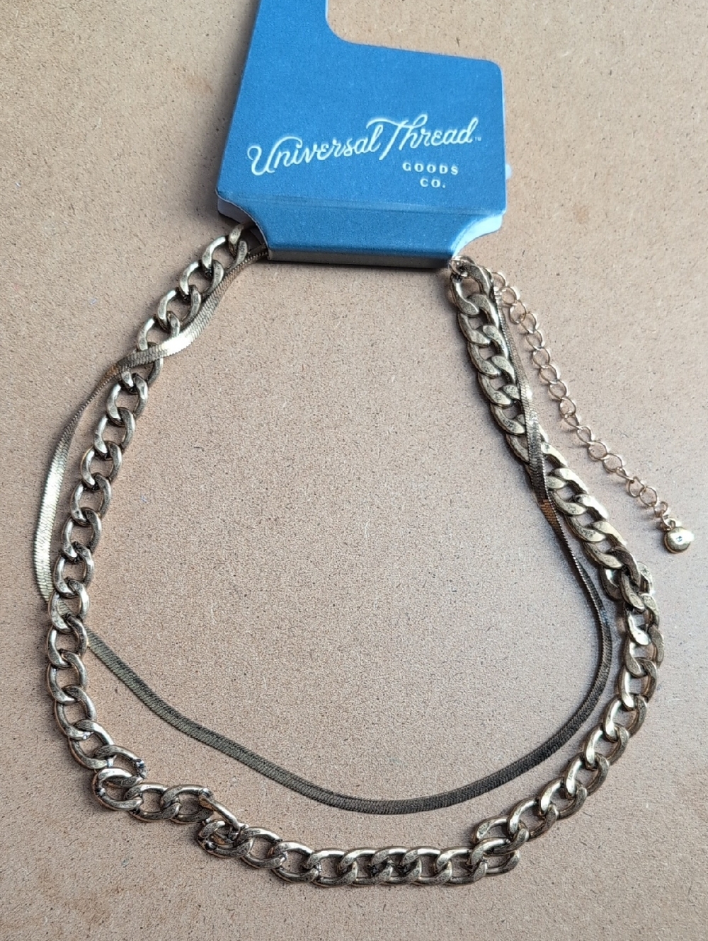 Universal Thread Gold-Tone Mixed Chain Layered Necklace